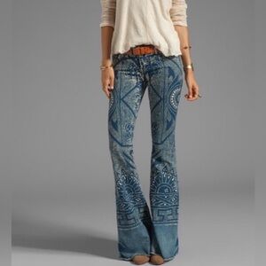 Free People batik flare jeans 25